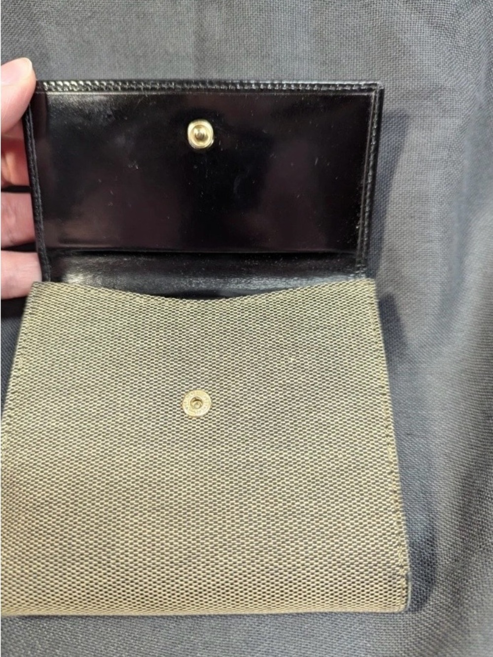 Vintage Gucci Jackie 1961 Bifold Wallet Black/Beige - Picture 4 of 6